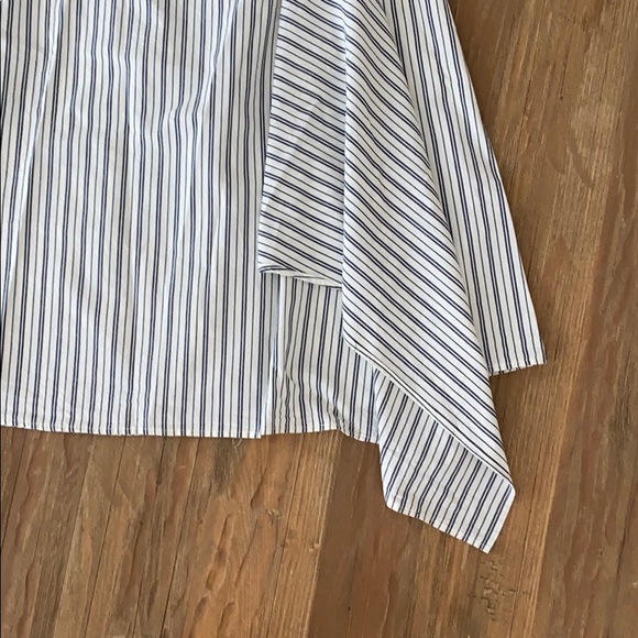 Blue & White Striped ASOS Wrap Midi Skirt. Sz 4. - Picture 4 of 5